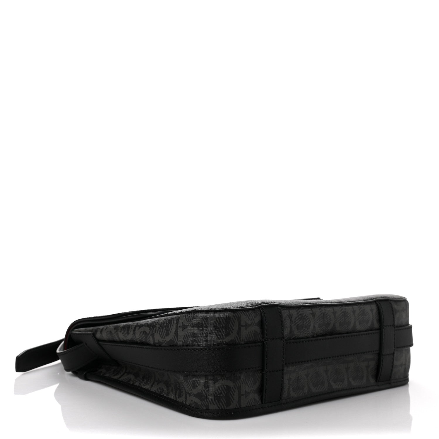 Salvatore Ferragamo Calfskin Gancini Messenger Bag Black 3 of 8