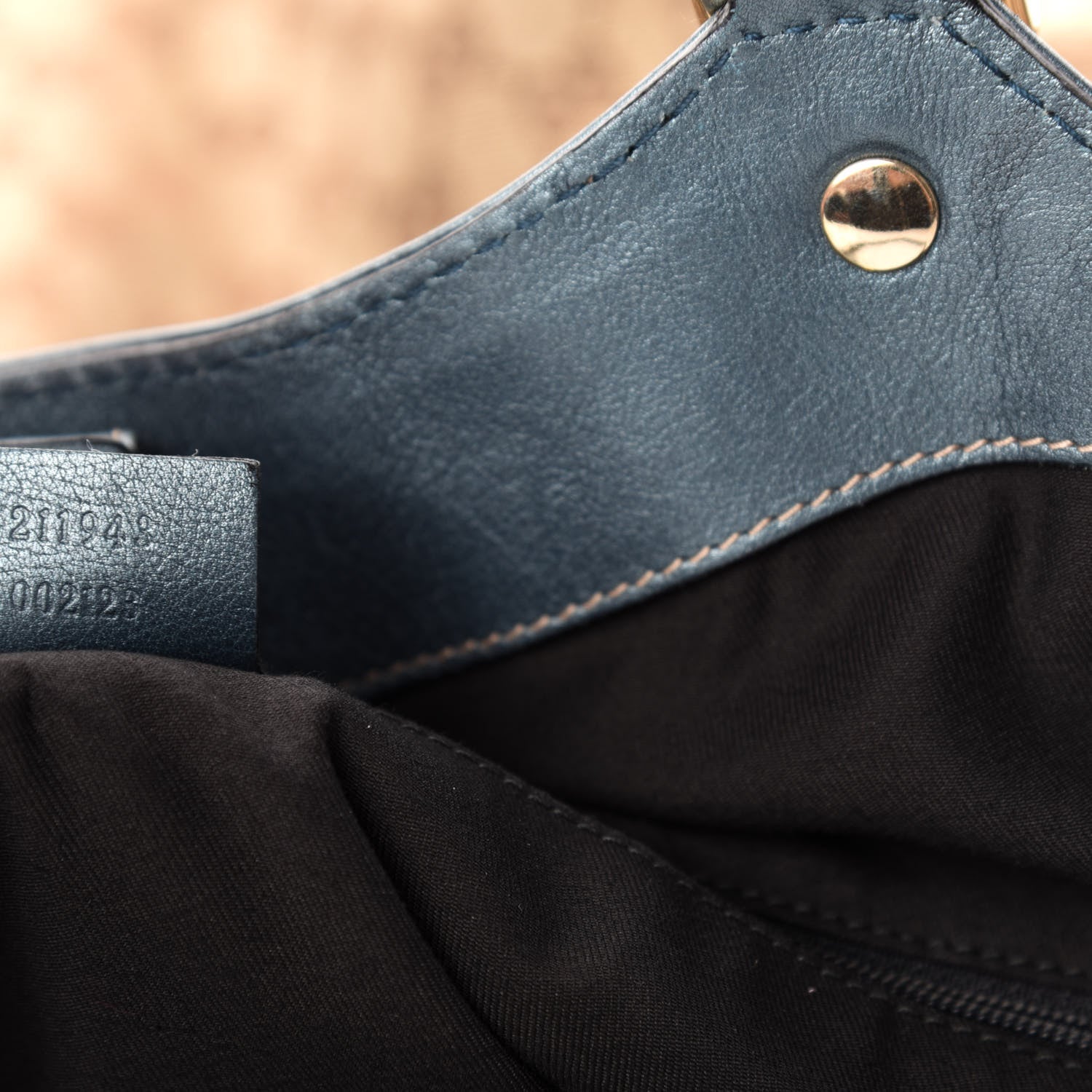 Gucci Monogram Large Sukey Tote Metallic Blue 9 of 10