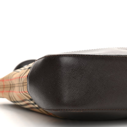 Burberry Haymarket Check Small Tote Dark Brown 8 of 14