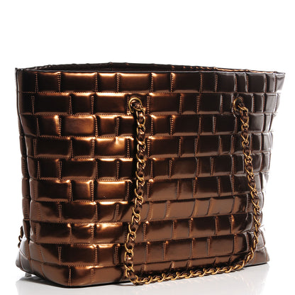 Chanel Vinyl Quilted Large Frozen Tote Bronze 3 of 7