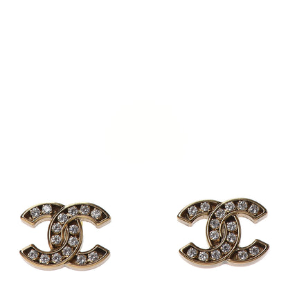 Chanel Crystal CC Earrings Gold 1 of 4