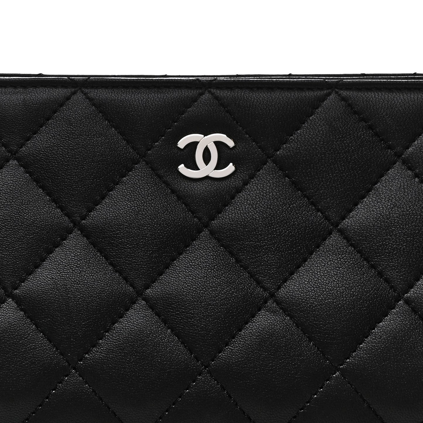 Lambskin Quilted Cosmetic Case Black