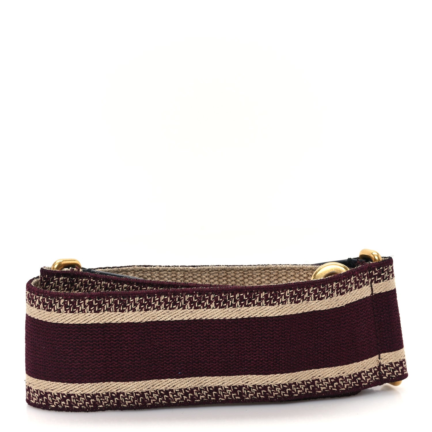Christian Dior Canvas Embroidered Shoulder Strap Burgundy 2 of 4