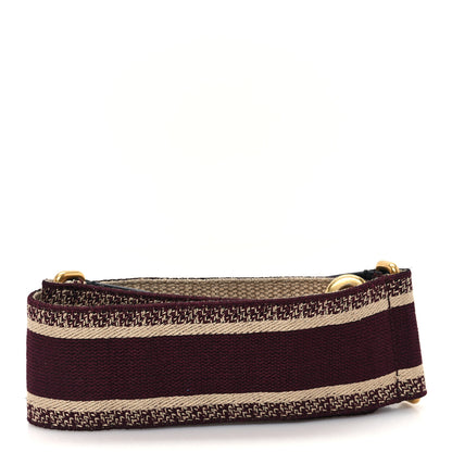 Christian Dior Canvas Embroidered Shoulder Strap Burgundy 2 of 4