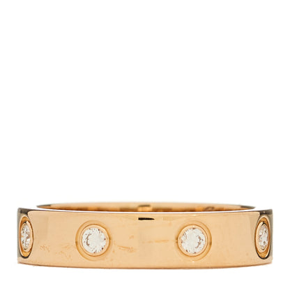 Cartier 18K Pink Gold 8 Diamond 4mm LOVE Wedding Band Ring 50 5.25 3 of 4