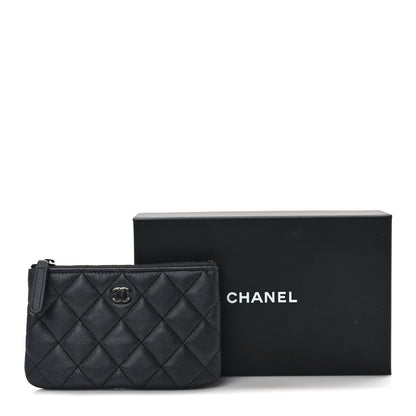 Chanel Pearly Lambskin Quilted Small Cosmetic Case So Black 8 of 8