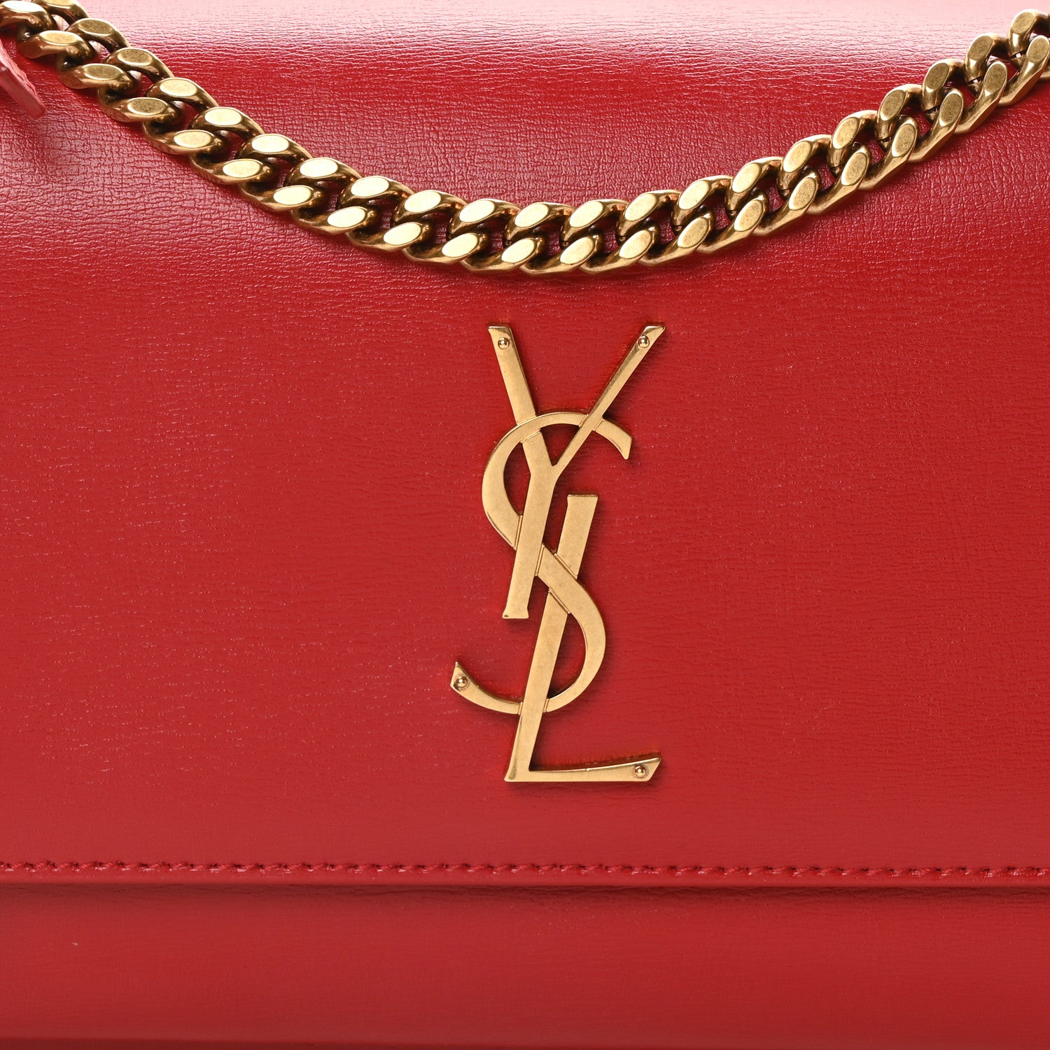 Saint Laurent Calfskin Medium Monogram Sunset Rouge Eros 9 of 11