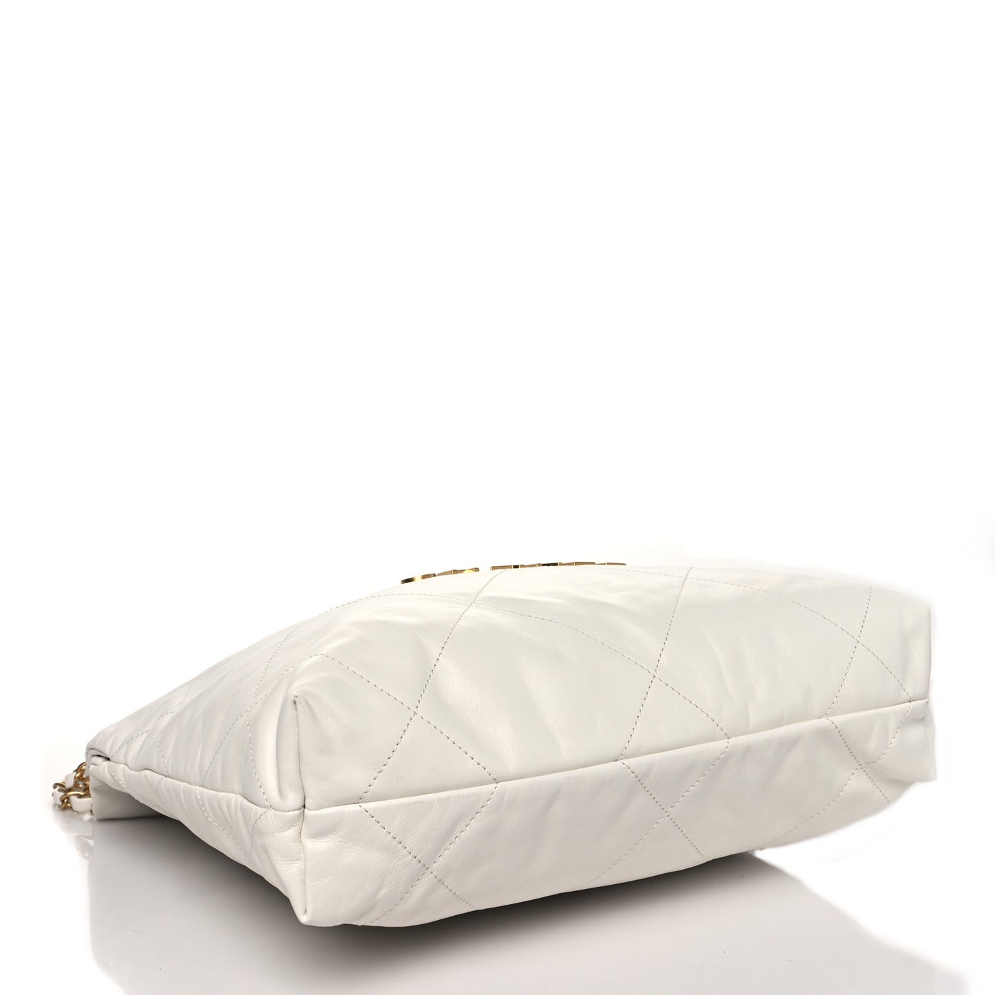Shiny Calfskin Quilted Small Chanel 22 White