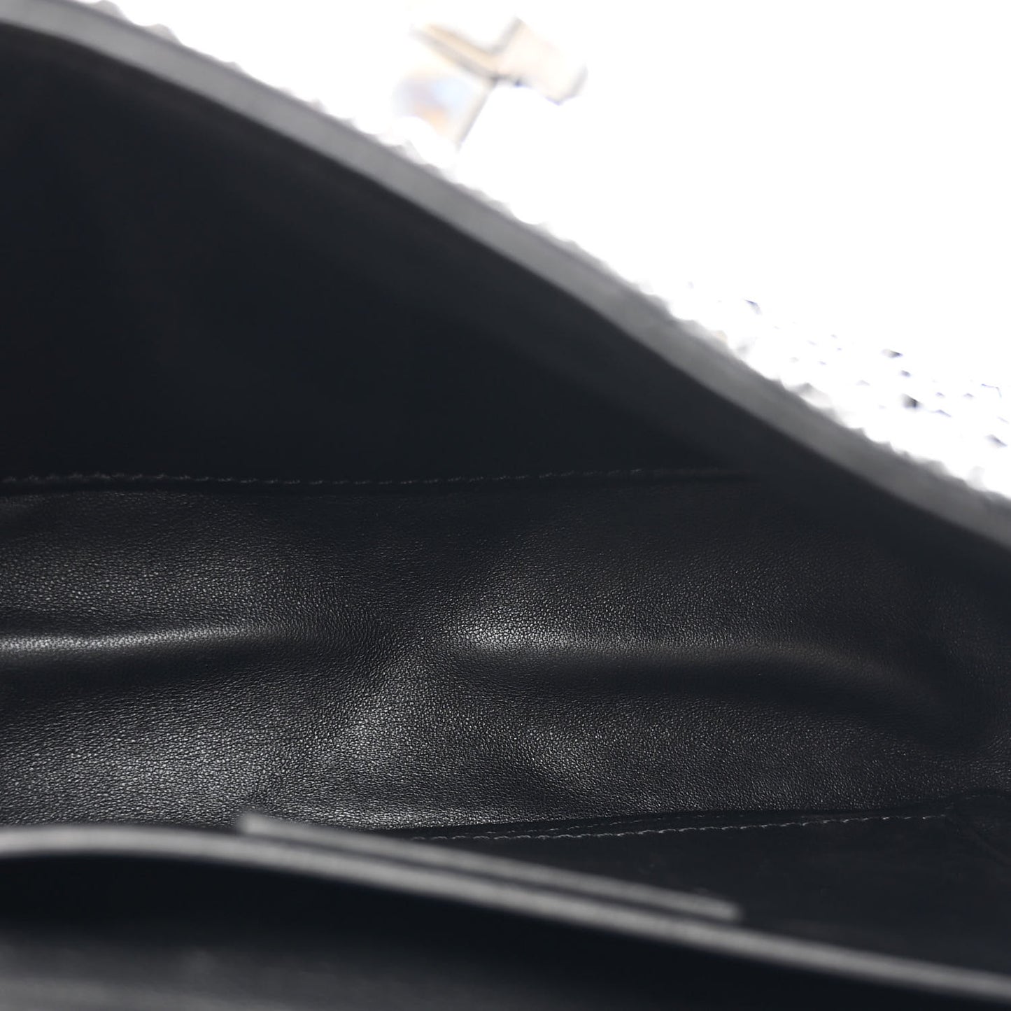 Crystal Suede Lacquer Monochrome Medium Roman Stud Shoulder Bag Black