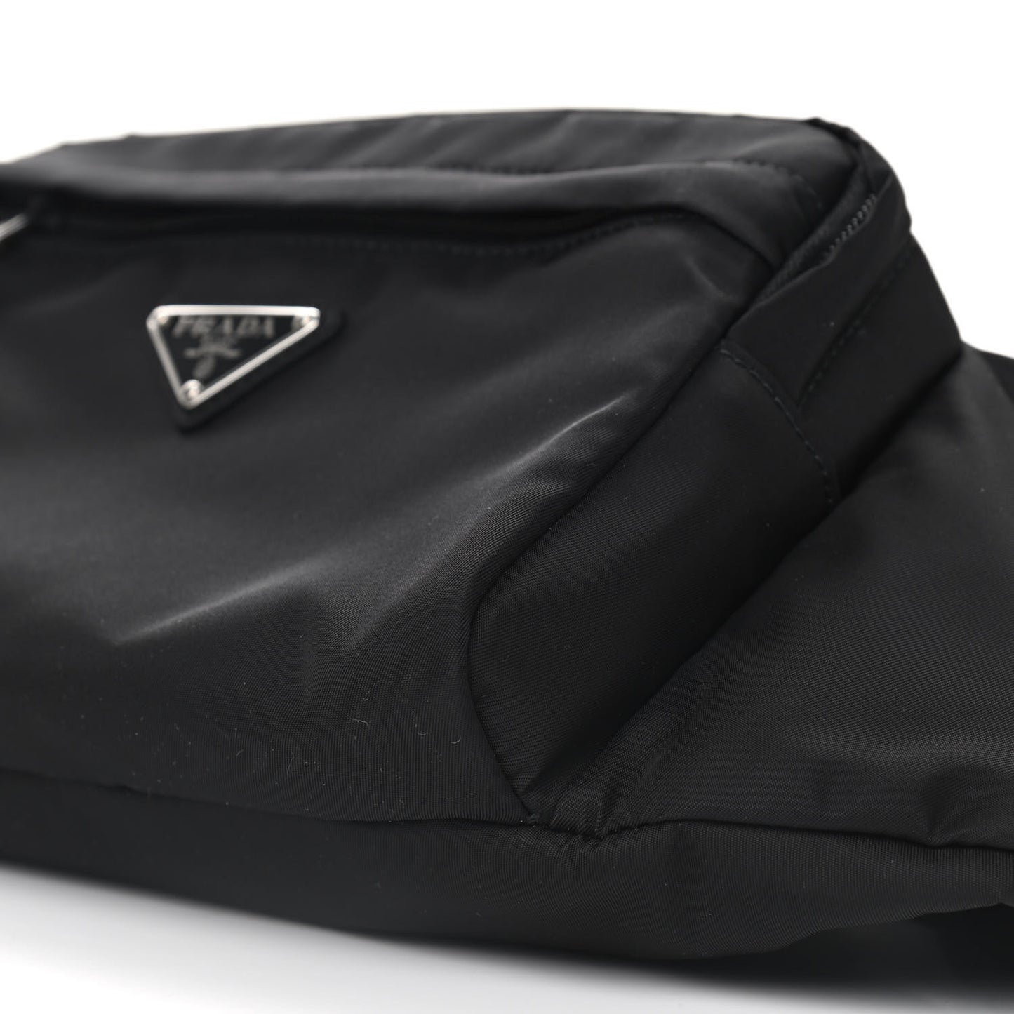 Tessuto Nylon Double Pocket Belt Bag Black
