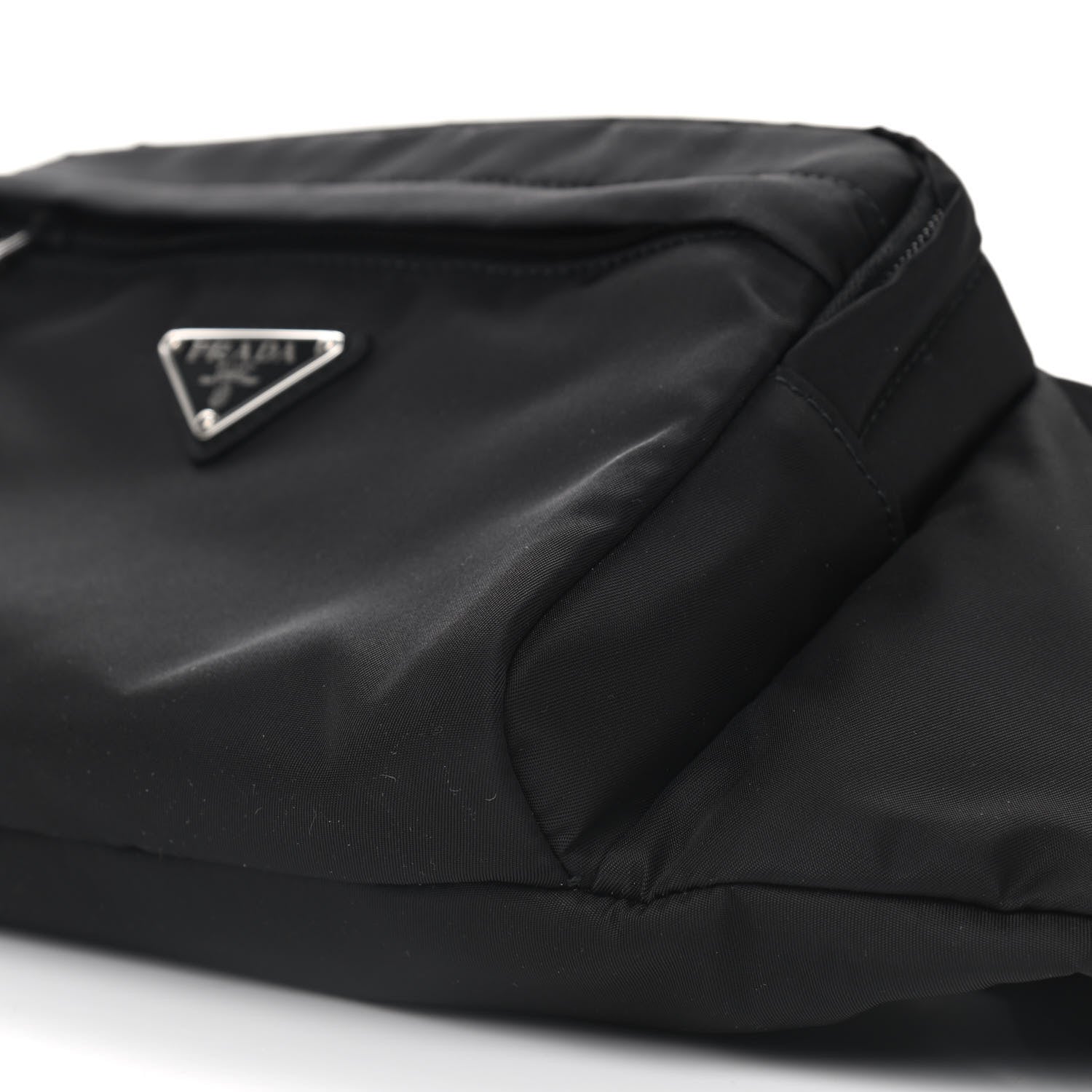 Prada Tessuto Nylon Double Pocket Belt Bag Black 6 of 9