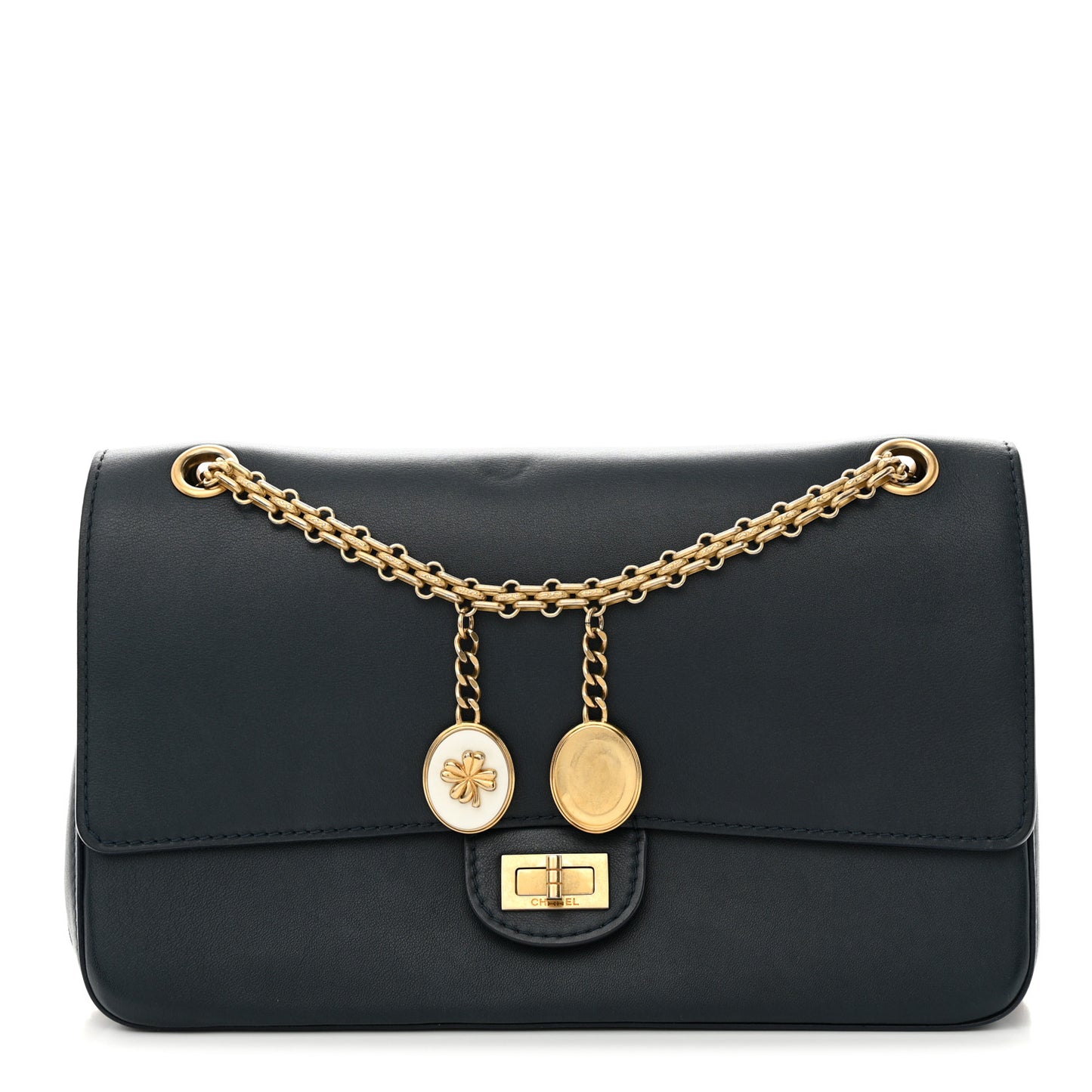 Calfskin Nude 2.55 Medals Reissue 226 Flap Navy