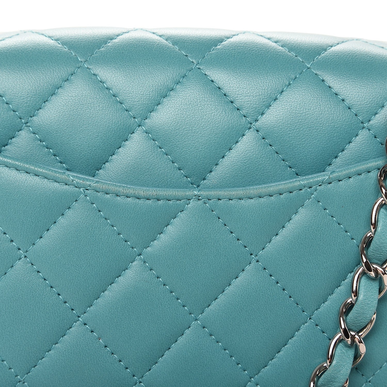 Chanel Lambskin Quilted Mini Rectangular Flap Turquoise 8 of 10