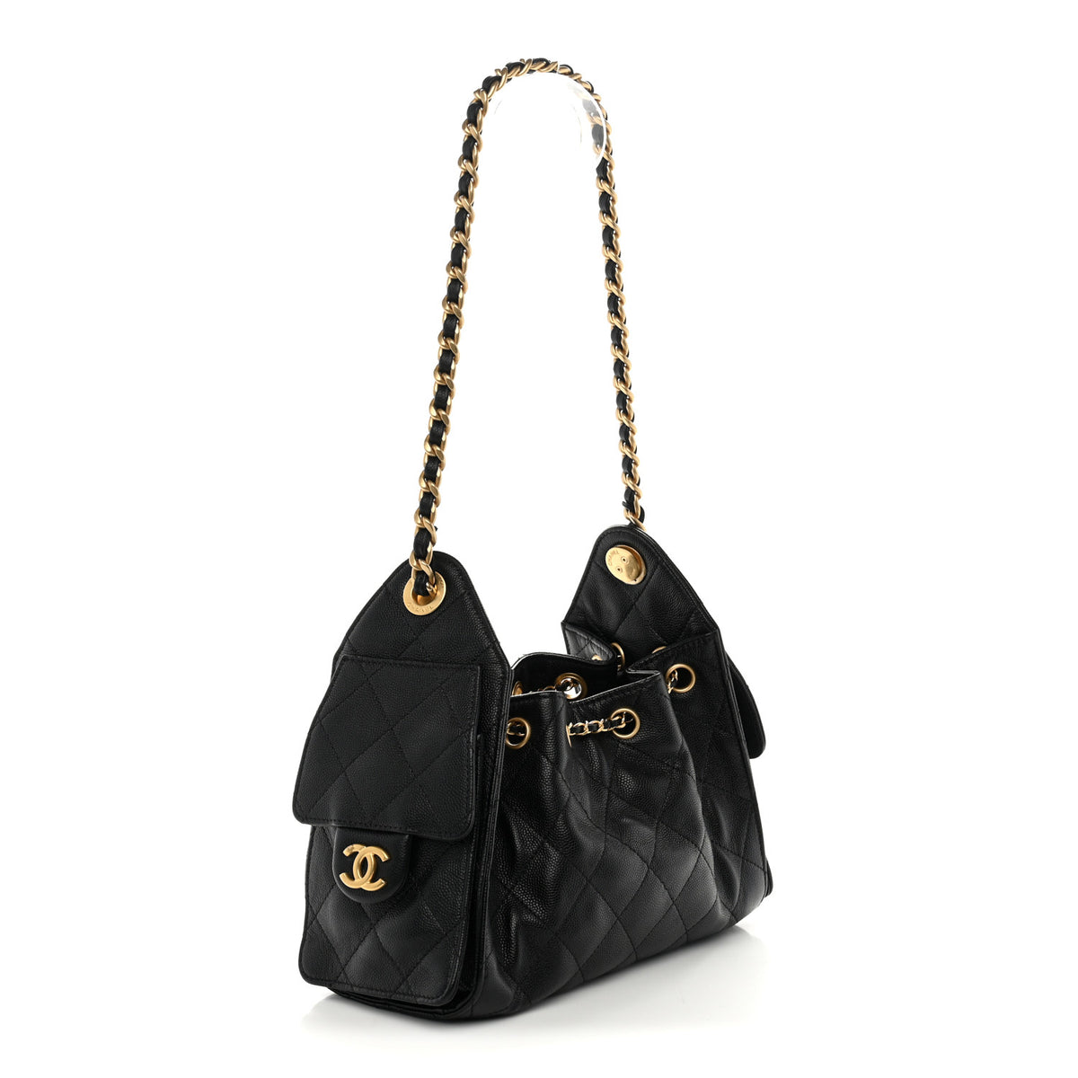Caviar Quilted Mini Chanel 25 Handbag Black