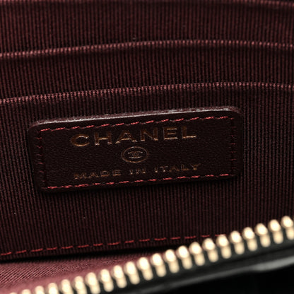 Chanel Lambskin Quilted Phone Holder Zip Clutch Black 6 of 8