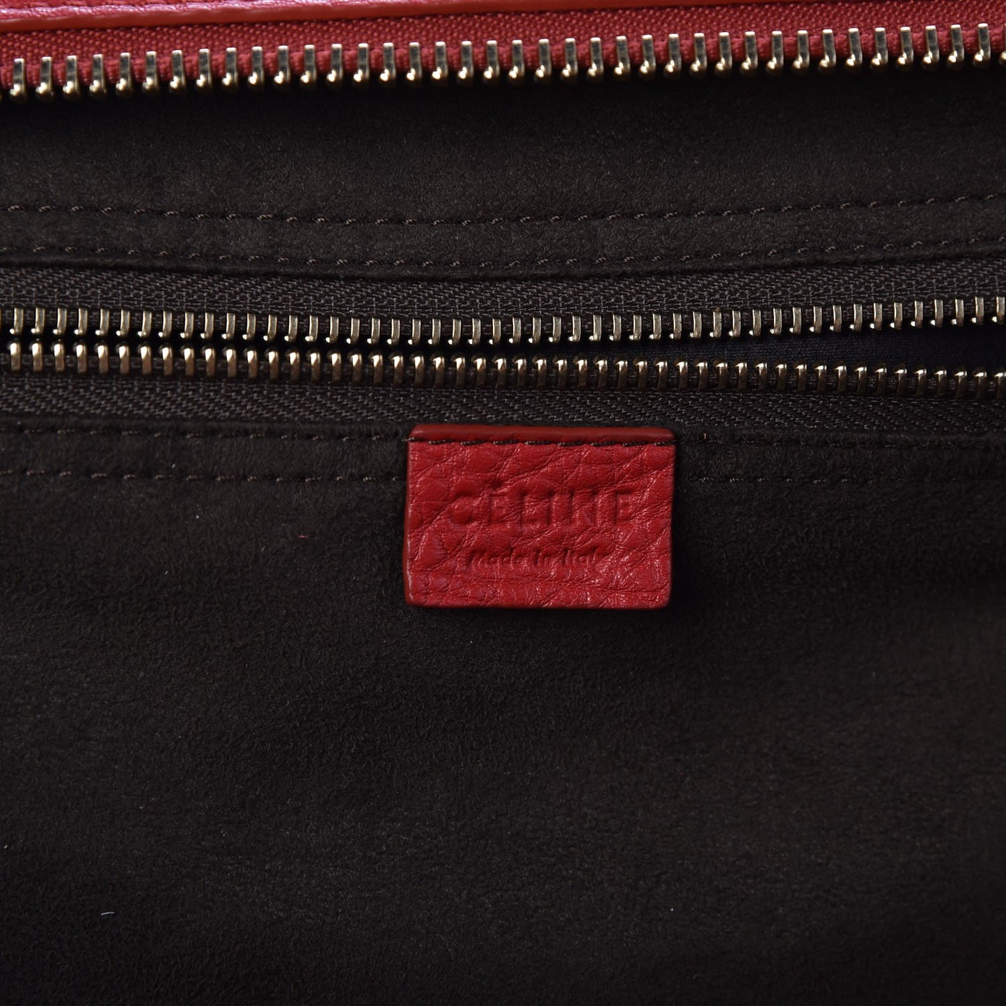 Drummed Calfskin Mini Luggage Red