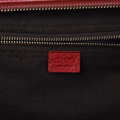 Celine Drummed Calfskin Mini Luggage Red 6 of 7
