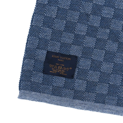 Louis Vuitton Wool Petit Damier Graphite Scarf Light Blue 3 of 3