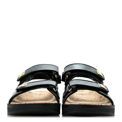 Givenchy Calfskin 4G Strap Flat Sandals 37 Black 3 of 10
