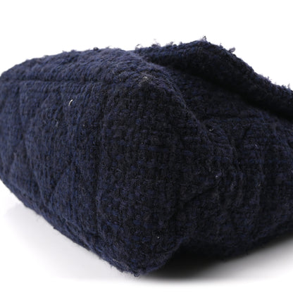 Chanel Tweed Quilted Maxi Chanel 19 Flap Navy 10 of 11