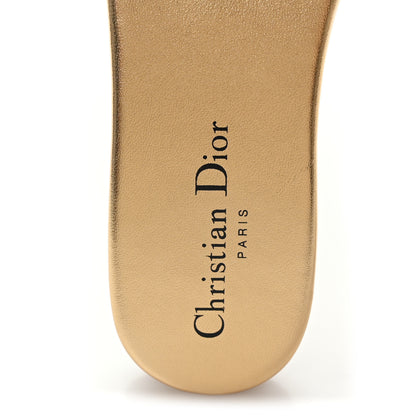 Christian Dior Canvas Lurex Embroidered Dway Flat Slide Sandals 38 Platinum 38 Platinum 8 of 10