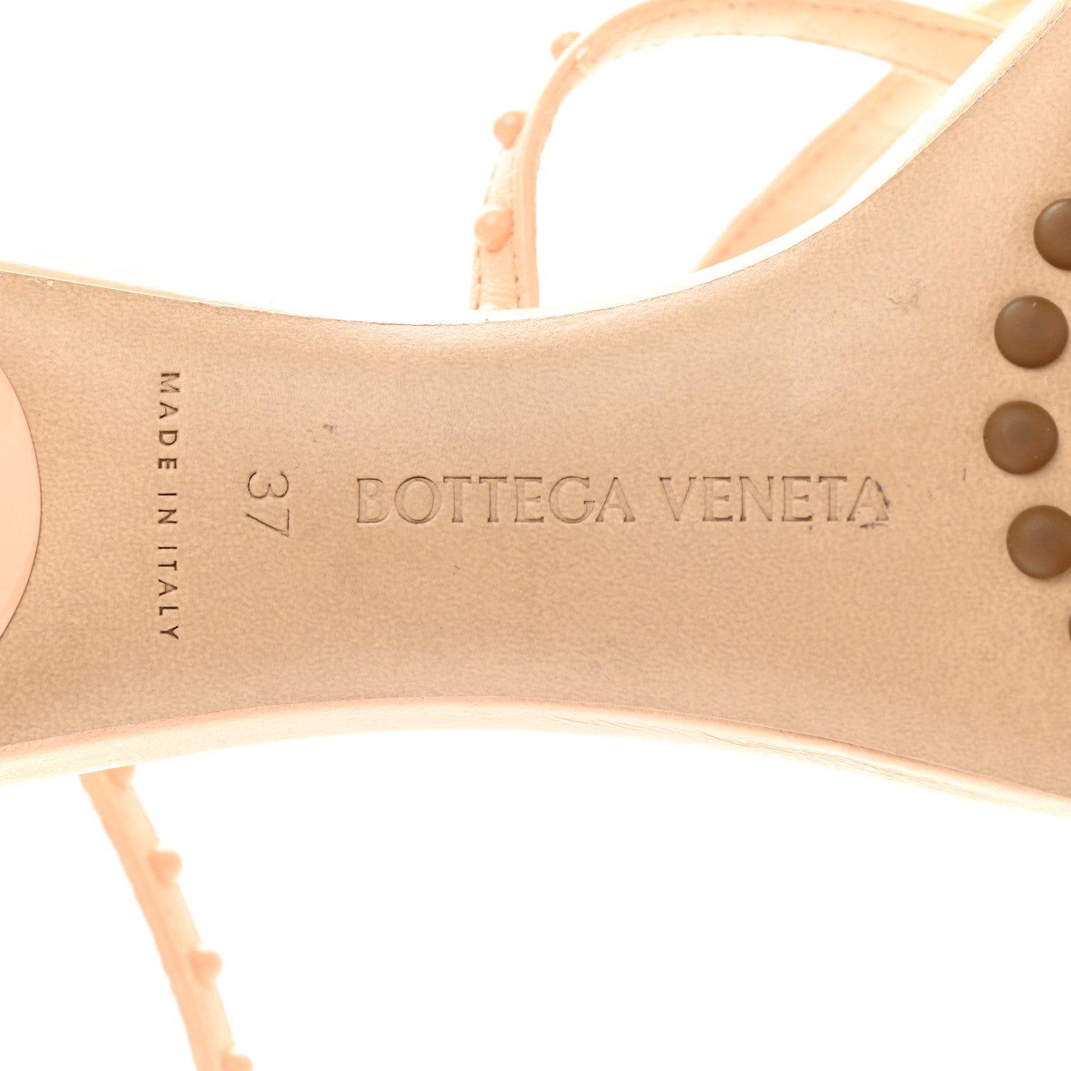 Bottega Veneta Lambskin Studded Multi Strap Sandals 37 Nude Peach 7 of 9