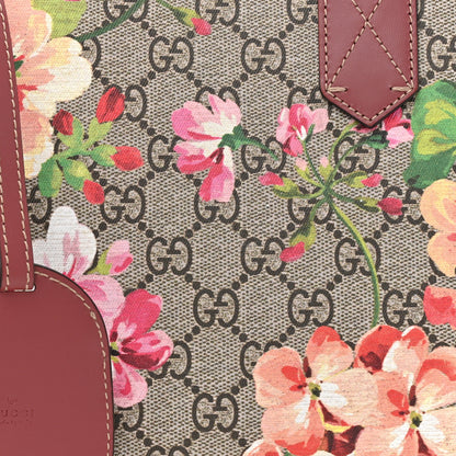 Gucci GG Supreme Monogram Blooms Small Reversible Tote Beige Multicolor Dry Rose 11 of 24