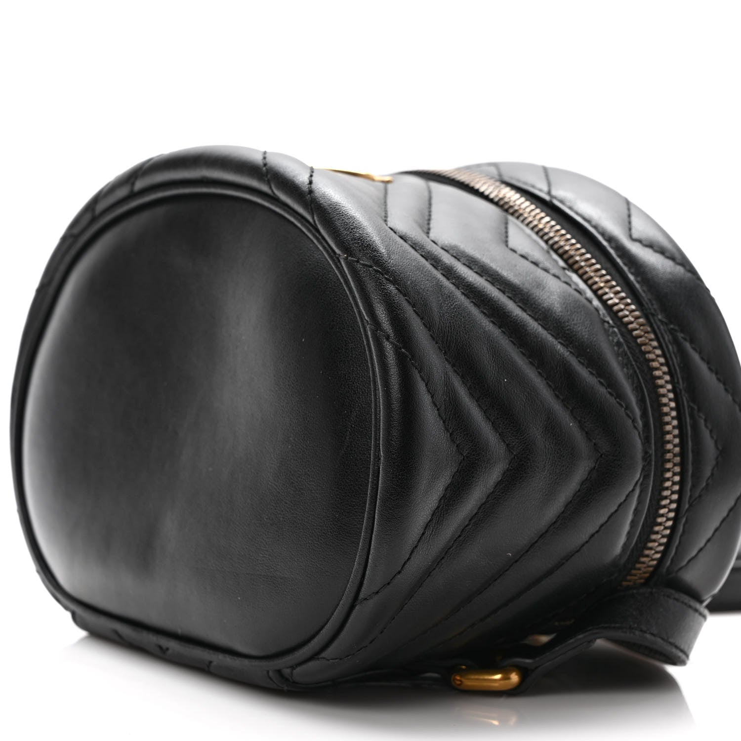 Gucci Calfskin Matelasse Mini GG Marmont Round Backpack Black 9 of 9