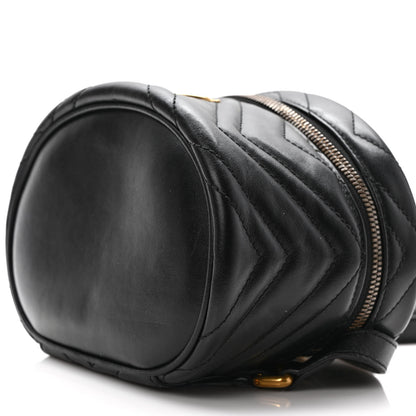 Gucci Calfskin Matelasse Mini GG Marmont Round Backpack Black 9 of 9