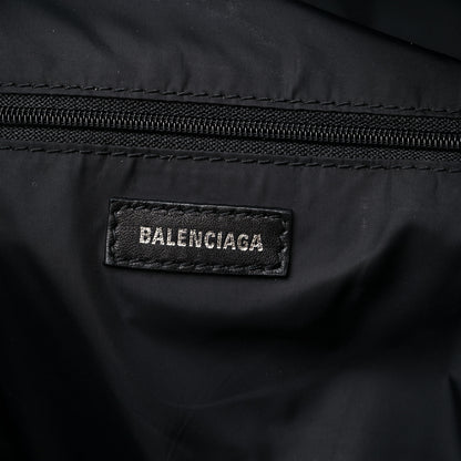 Balenciaga Sport Nylon Logo Embroidered Wheel Backpack Black White 6 of 14