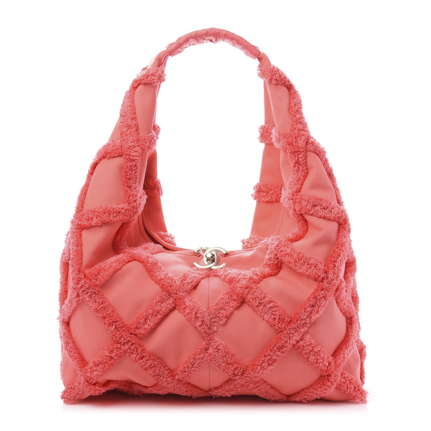 Cotton Canvas Large CC Embrace Hobo Coral