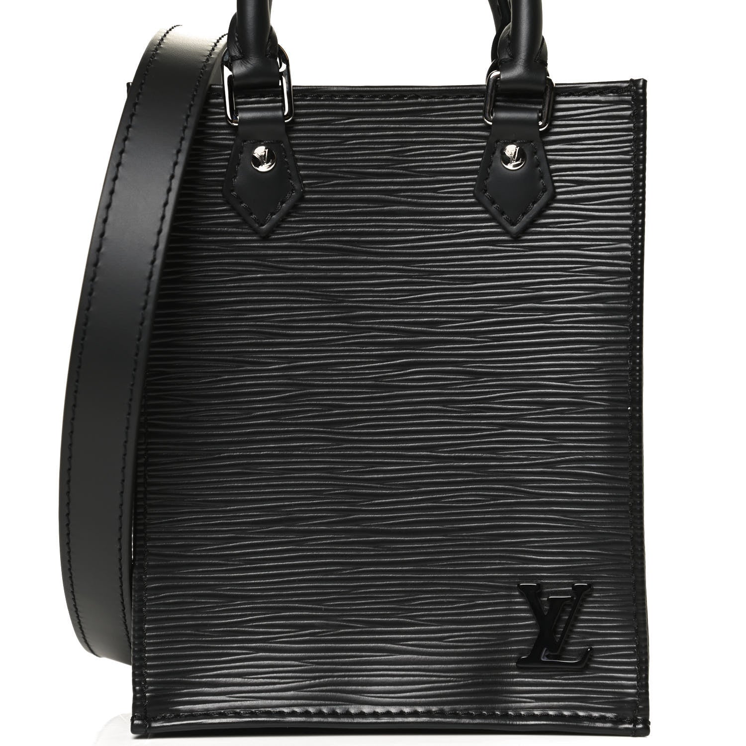 Louis Vuitton Epi Petit Sac Plat Black 4 of 9