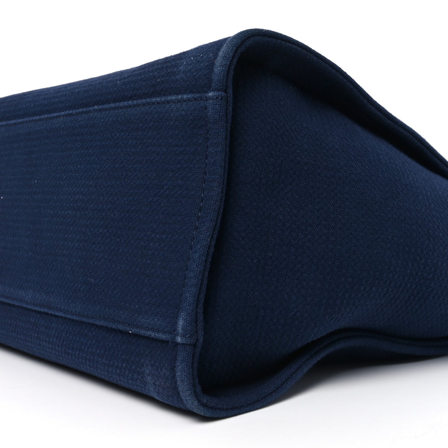 Mixed Fibers Calfskin Medium Deauville Tote Dark Blue
