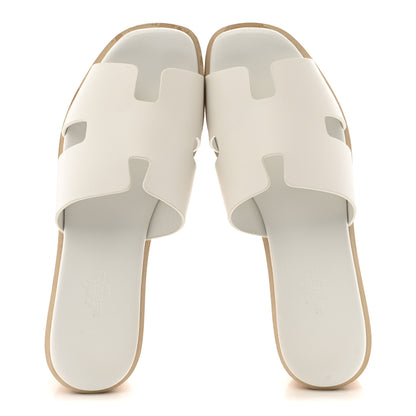 Hermes Calfskin Cork Eze 30 Sandals 37 White 3 of 10