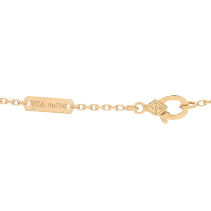 Van Cleef & Arpels 18K Yellow Gold Guilloche Vintage Alhambra Pendant Necklace 4 of 5