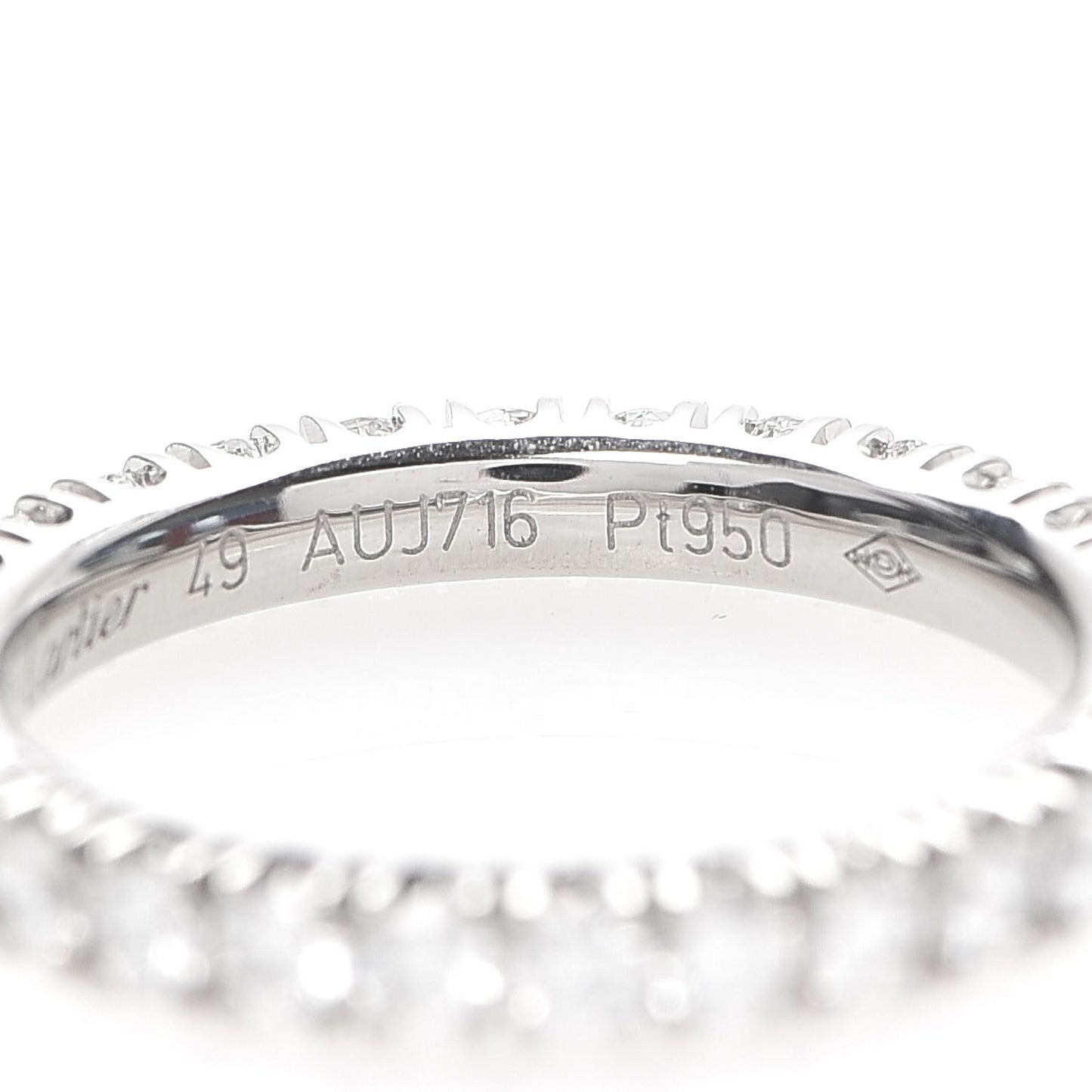 Platinum Diamond .98ct Eternity Ring 49 4.75