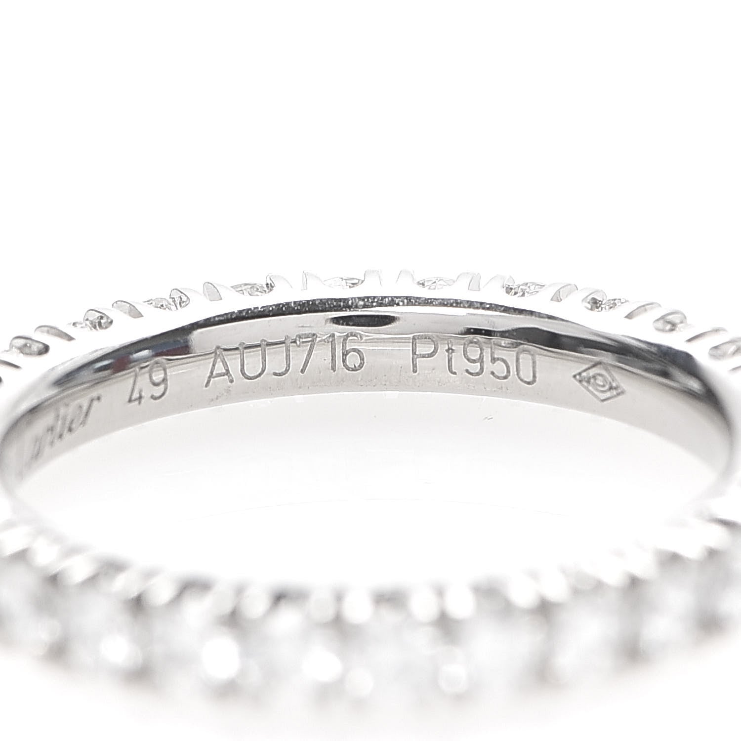 Cartier Platinum Diamond .98ct Eternity Ring 49 4.75 5 of 8