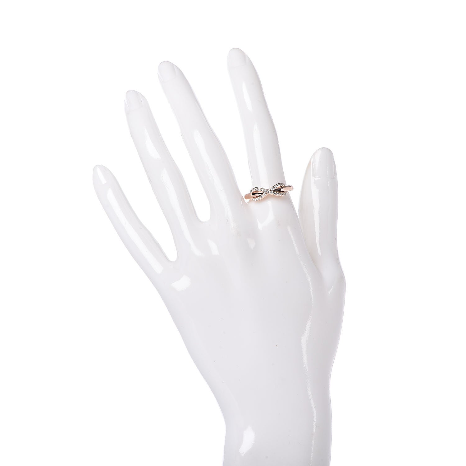 Tiffany 18K Rose Gold Diamond Infinity Ring 54 6.75 2 of 4