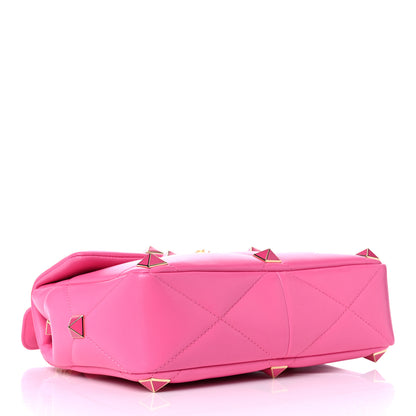 Valentino Garavani Nappa Enamel Large Roman Stud Shoulder Bag Feminine Pink 4 of 9