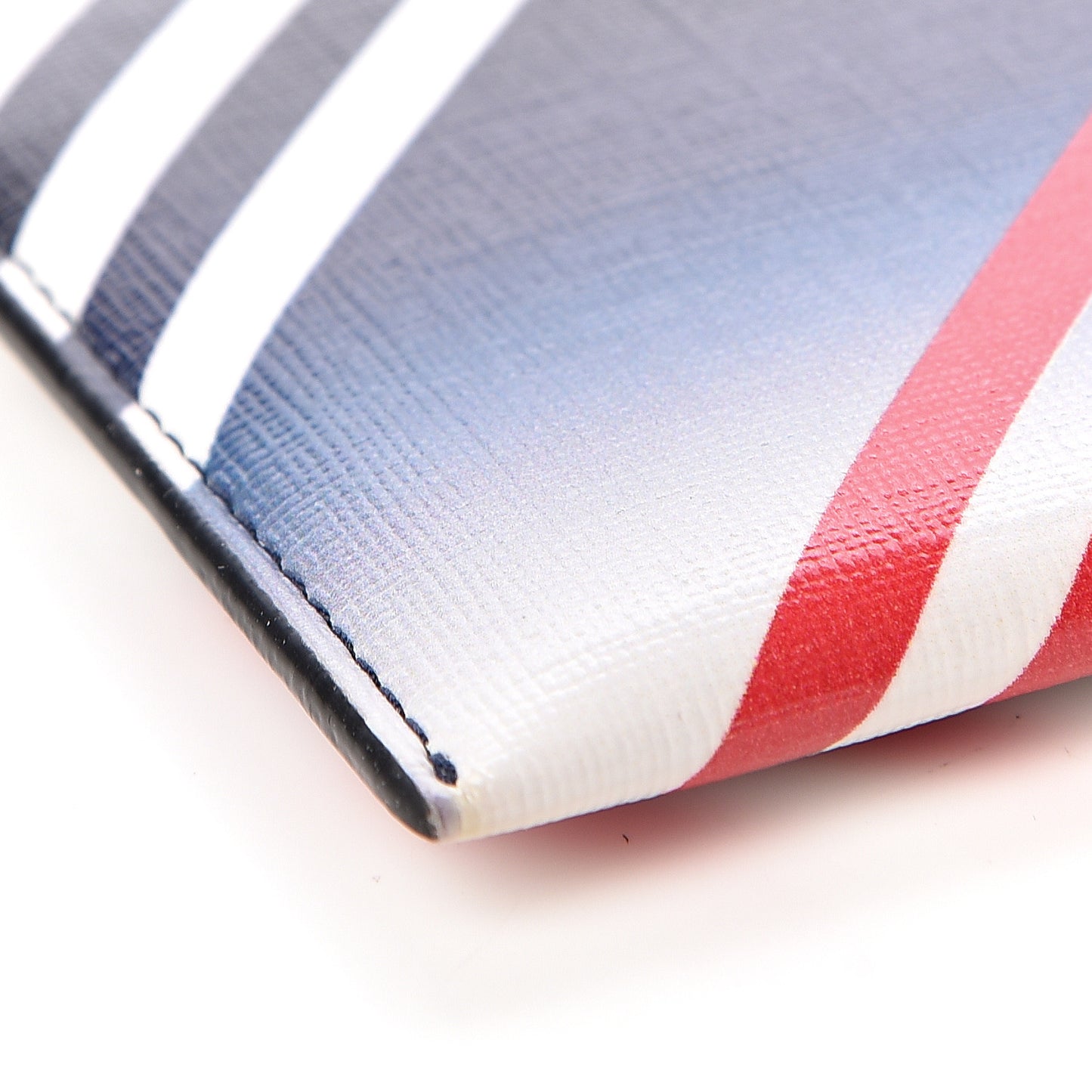 Coated Canvas Mens Lines Print Card Case Multicolor