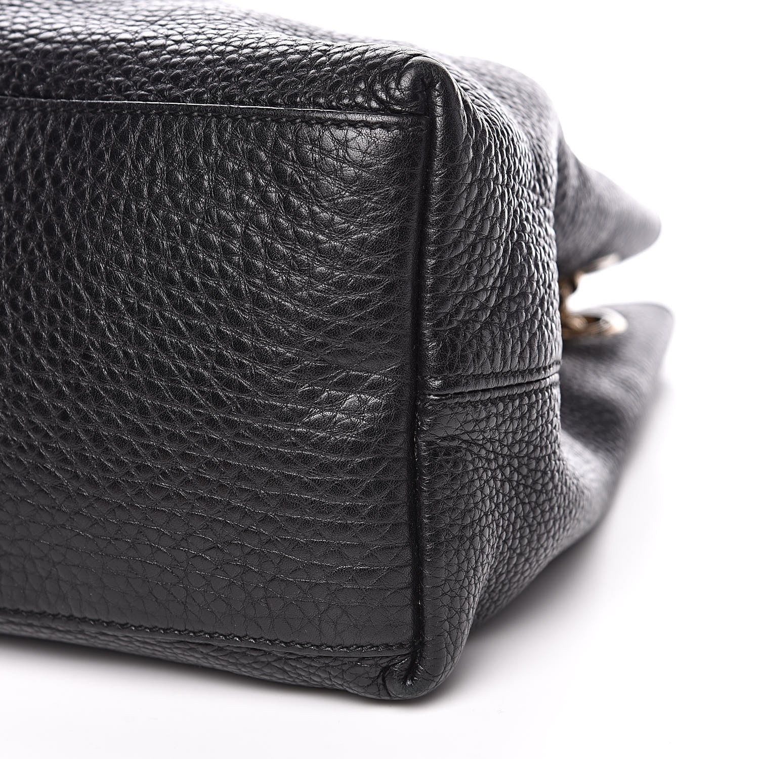 Gucci Pebbled Calfskin Medium Soho Chain Shoulder Bag Black 9 of 14