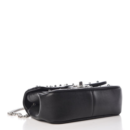 Chanel Sheepskin Chevron Quilted Studded Mini Flap Black 4 of 7