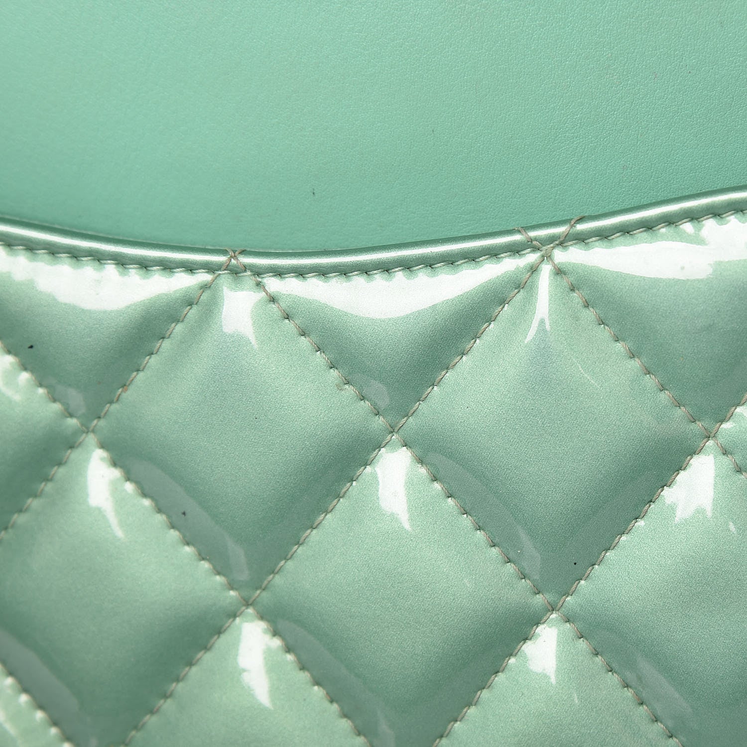 Chanel Patent Quilted Jumbo Double Flap Green 18 of 23