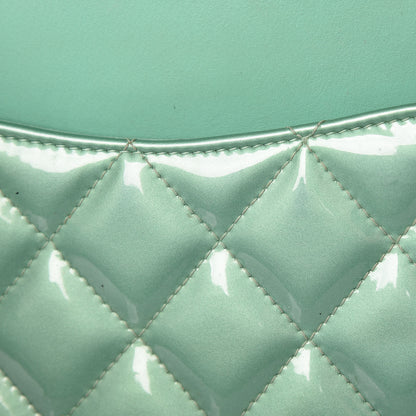 Chanel Patent Quilted Jumbo Double Flap Green 18 of 23