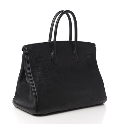 Hermes Taurillon Clemence Birkin 35 Black 2 of 32