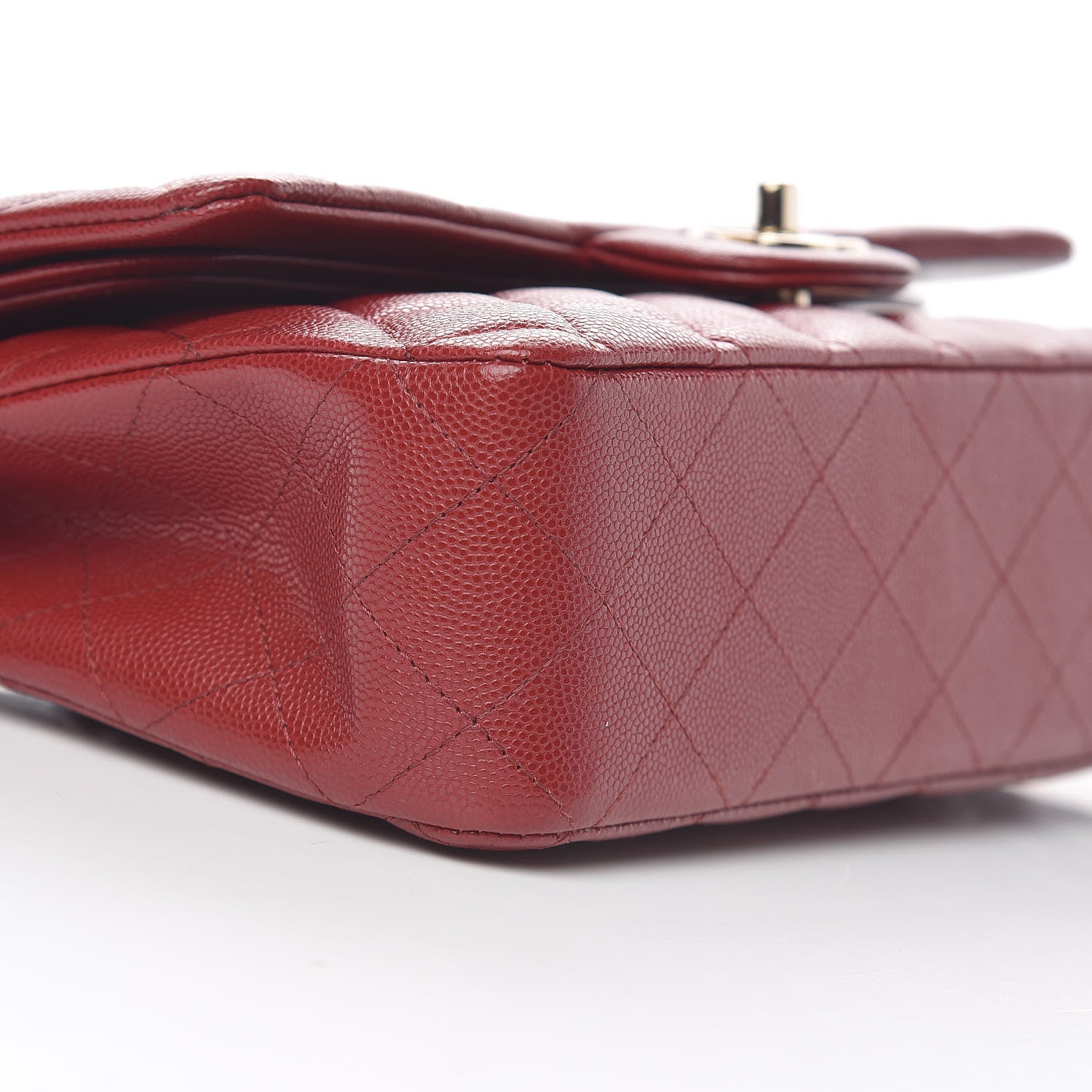 Chanel Caviar Quilted Medium Double Flap Dark Red 12 of 13