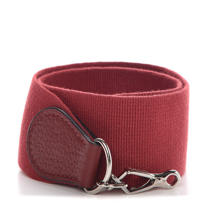 Hermes Toile Taurillon Clemence Shoulder Strap Rouge H 1 of 5
