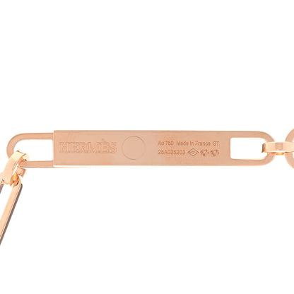 Hermes 18K Rose Gold Diamond Pave PM Kelly Chaine Lariat Necklace ST 4 of 5