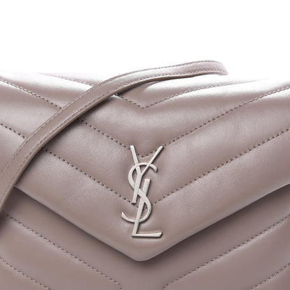 Saint Laurent Calfskin Y Quilted Toy Loulou Monogram Satchel Nude Powder 10 of 12