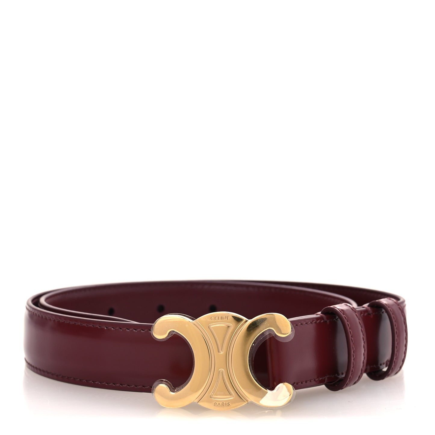 Box Calfskin Medium 25mm Triomphe Belt 70 Light Burgundy